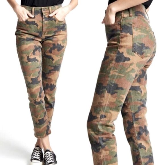 Madewell The High Rise Slim Boy Jean Camo Jeans Size 24 - Picture 1 of 14
